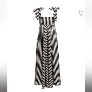 Zimmermann Black and White Striped Midi Dress